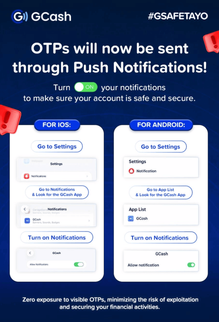 GCash rolls out in-app OTPs via push notifications this June 2026, boosting protection against phishing and fraud.